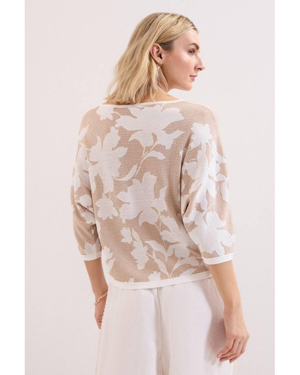 Phase Eight White Batwing Knitted Jumper