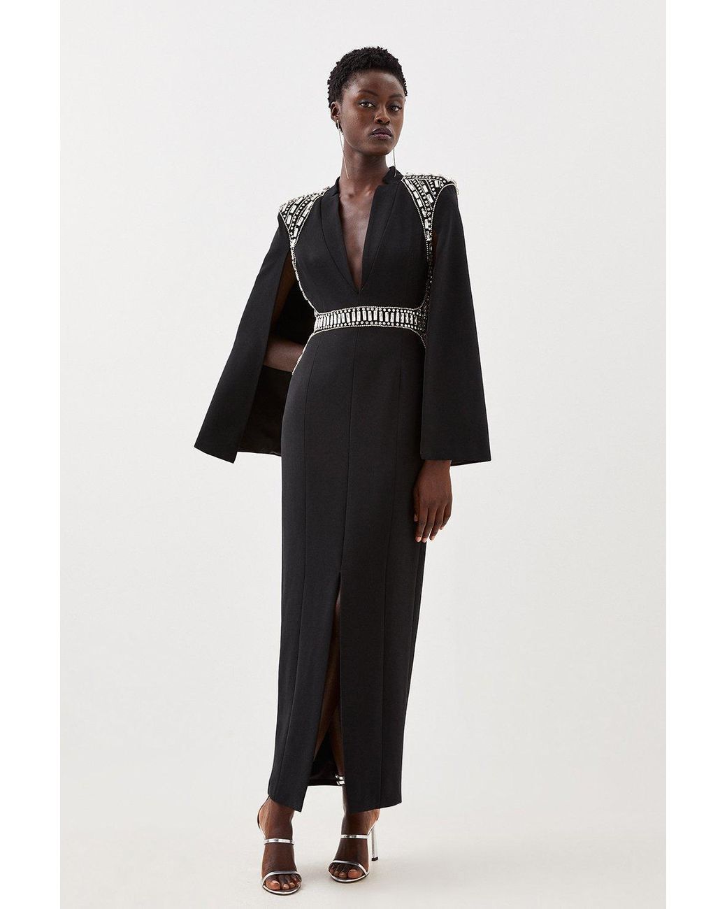 Petite cape clearance sleeve midi dress