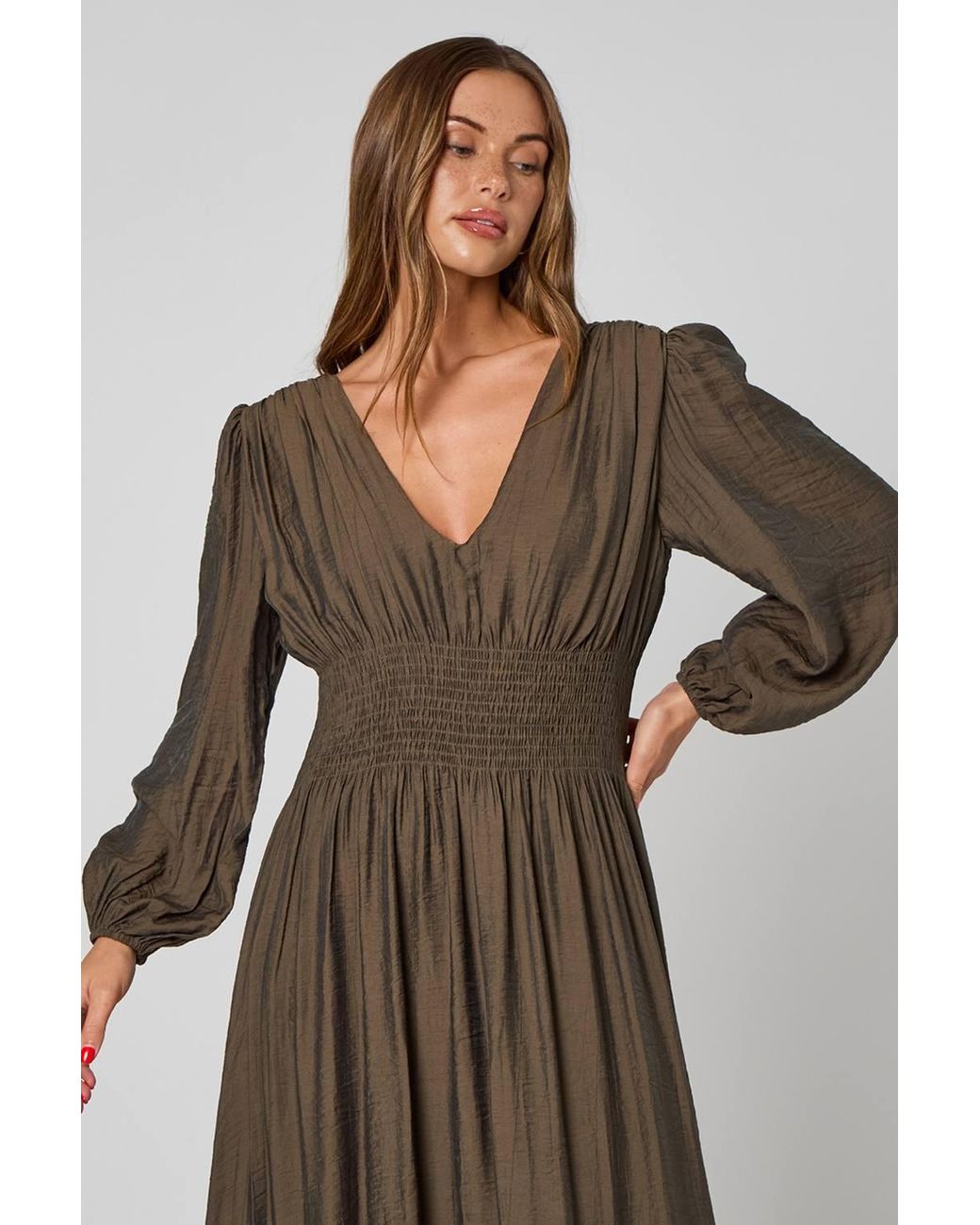 Urban Bliss Brown Elasticated Waist Dress