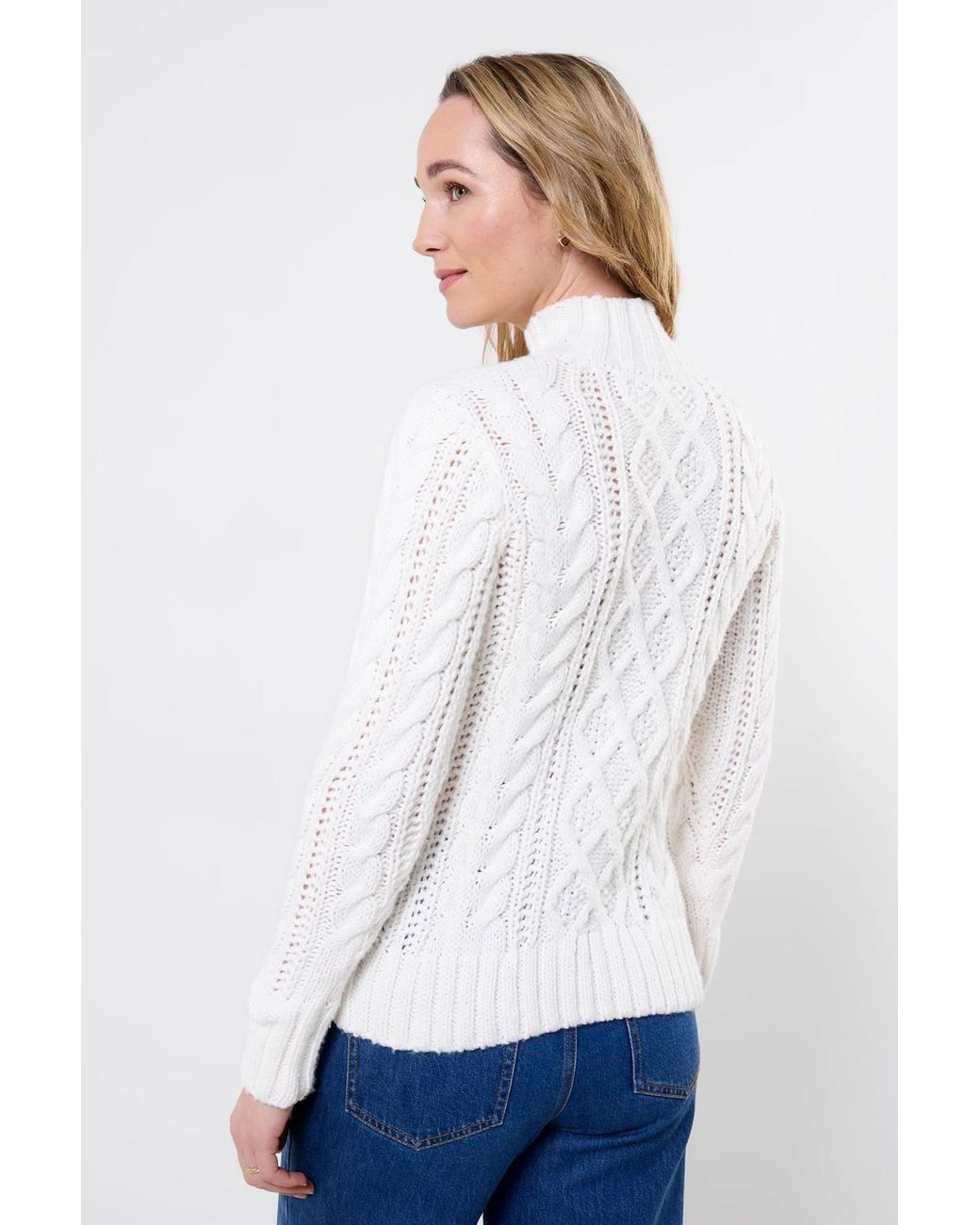 Joe Browns White Cosy Cable Knit High Neck Jumper
