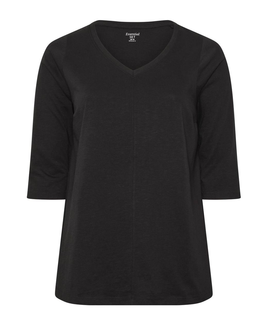 Evans Black 3 Pack Cotton V-Neck Tops
