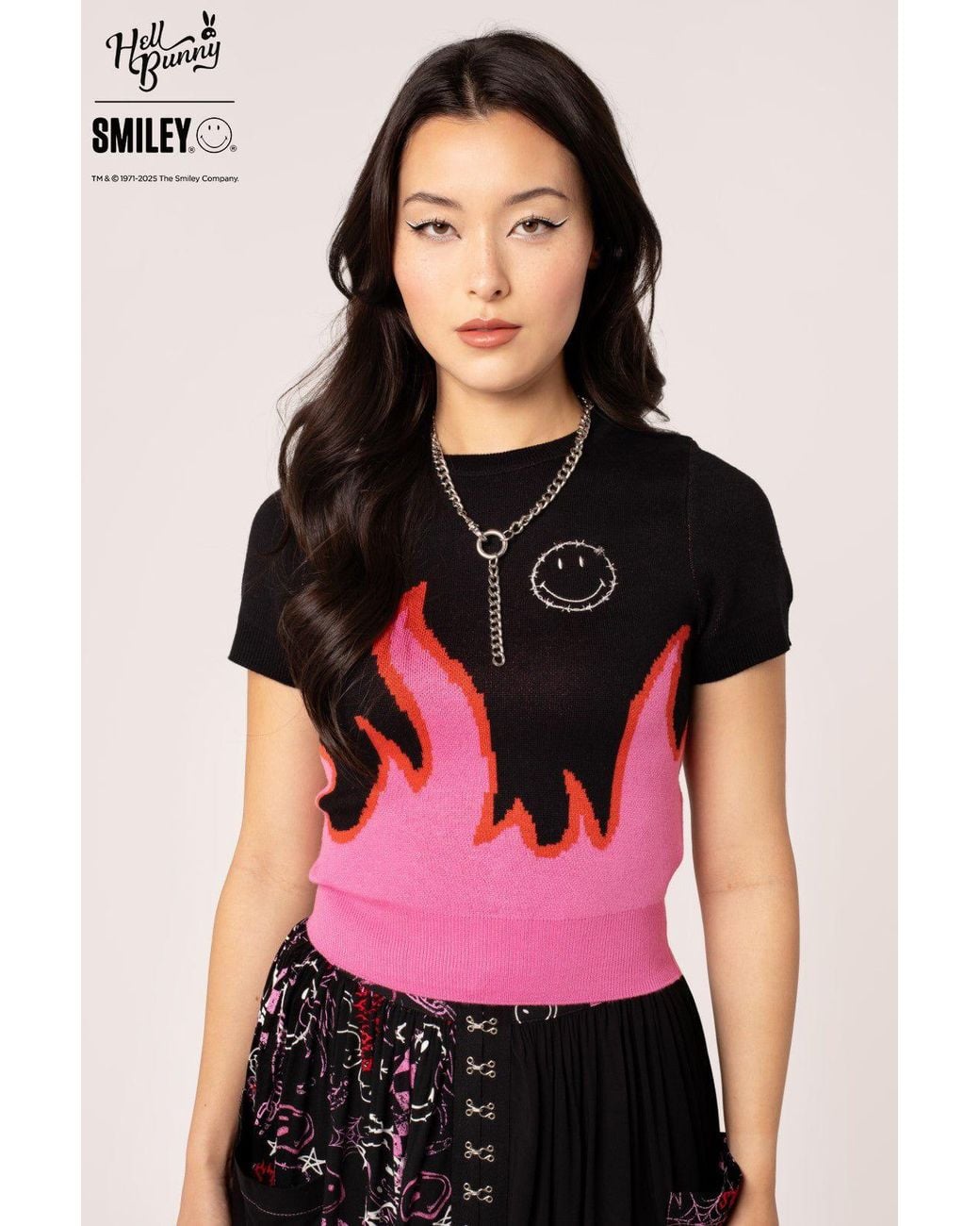 Hell Bunny Pink Dylan Semi Fitted Knitted Top