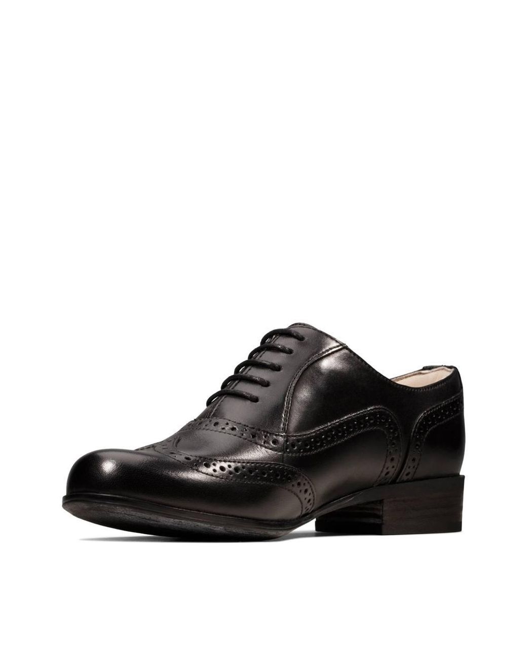 Clarks Black Hamble Oak Leather Brogues, Lace Up