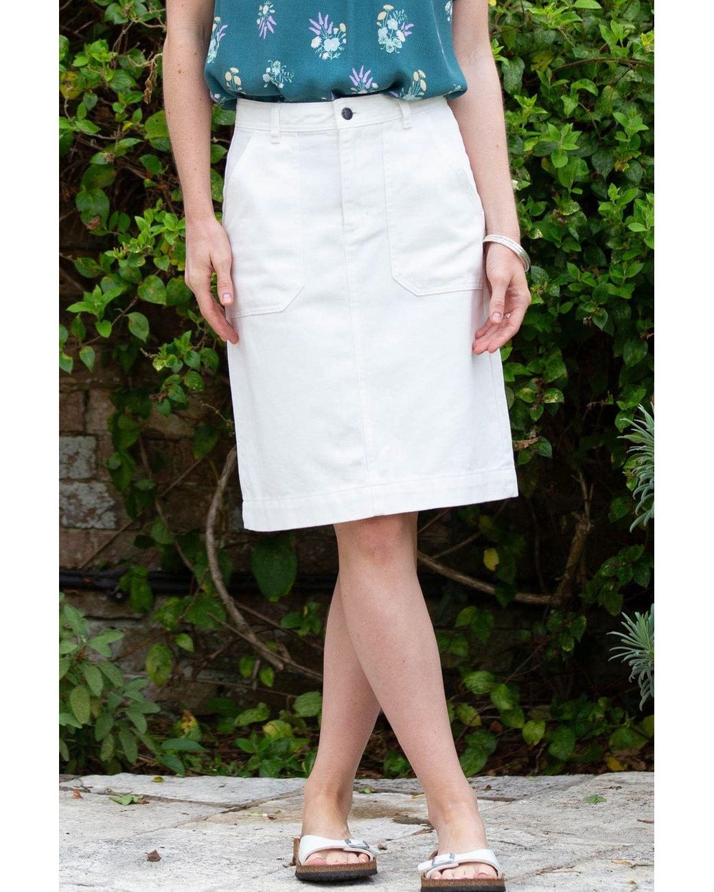 Kite Blue Bradpole Twill Skirt Ivory