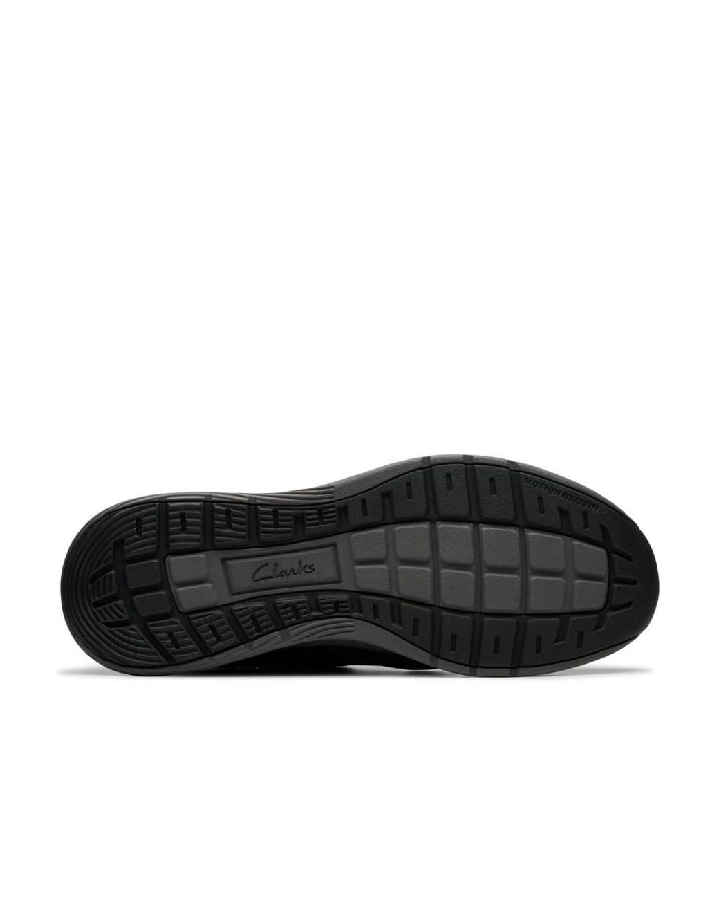 Clarks Black Motion Trek Ez Leather Trainers, Walking for men
