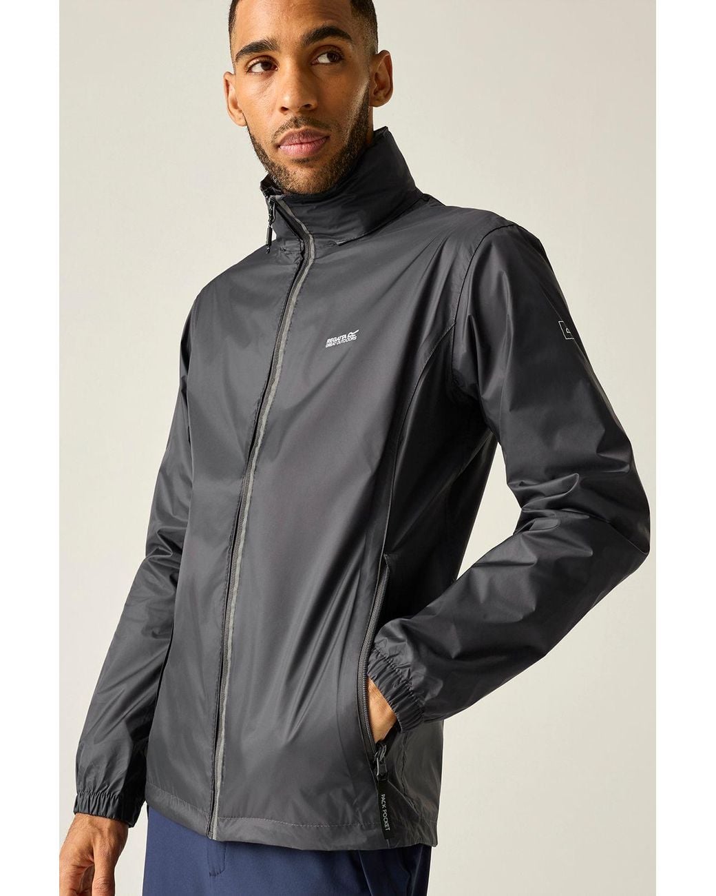 Regatta Gray Lyle Iv Waterproof Packaway Jacket for men