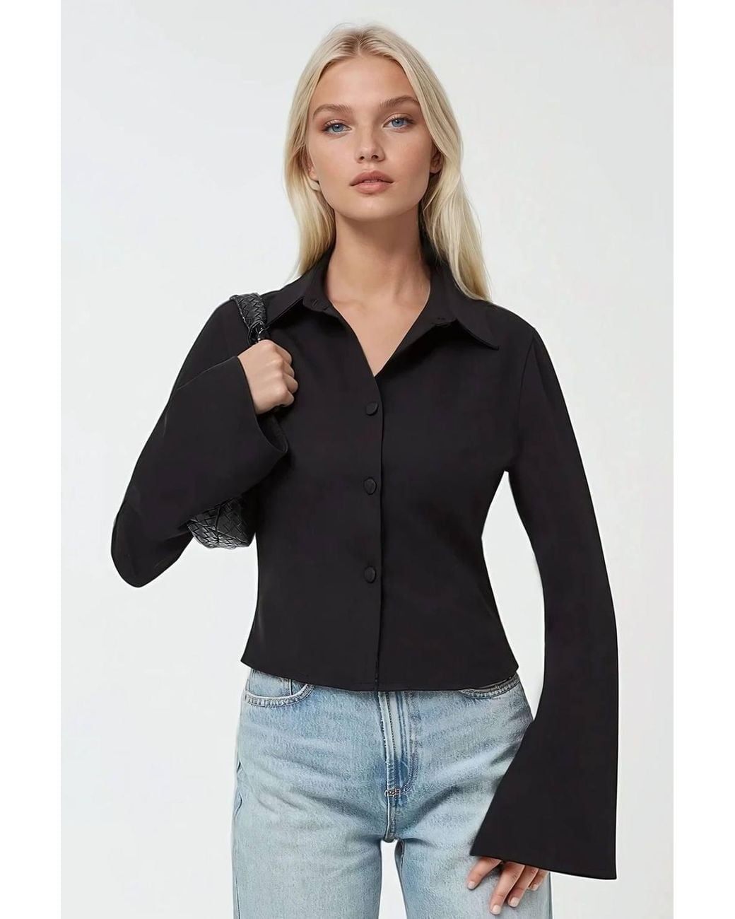 Hiccup Black Fitted Long Sleeve Cotton Shirt