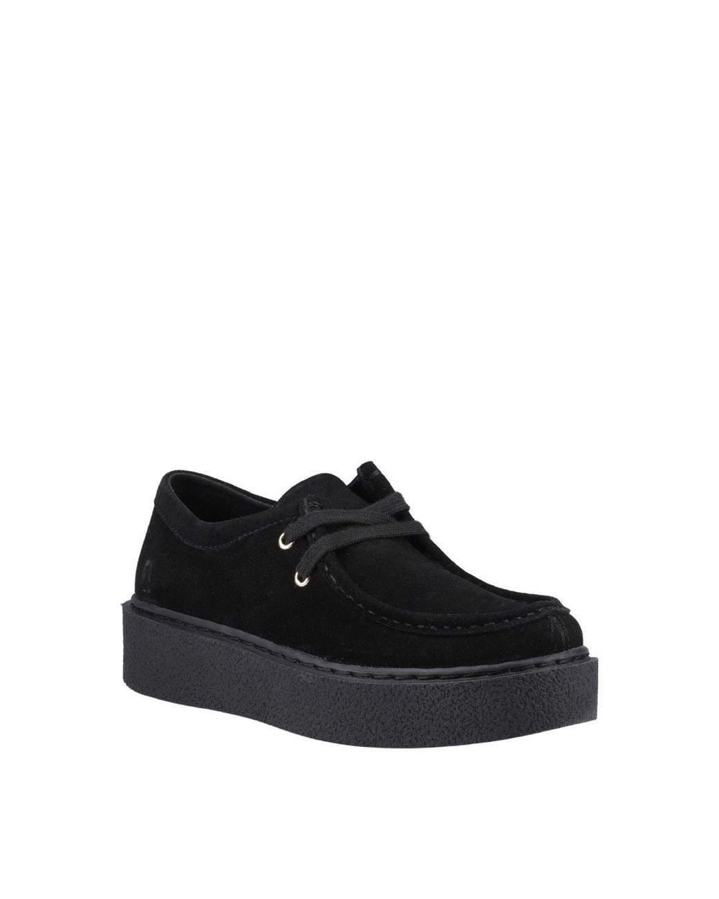 Hush Puppies Black Bridie Suede Mocc Toe