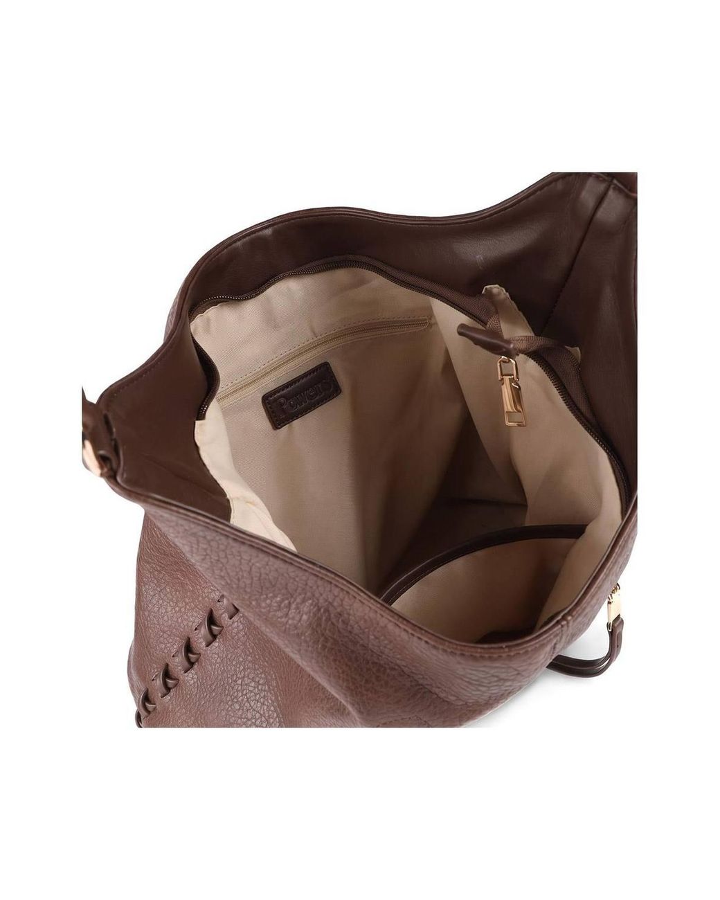 Pavers Brown Zip Design Daily Shoulder Bag