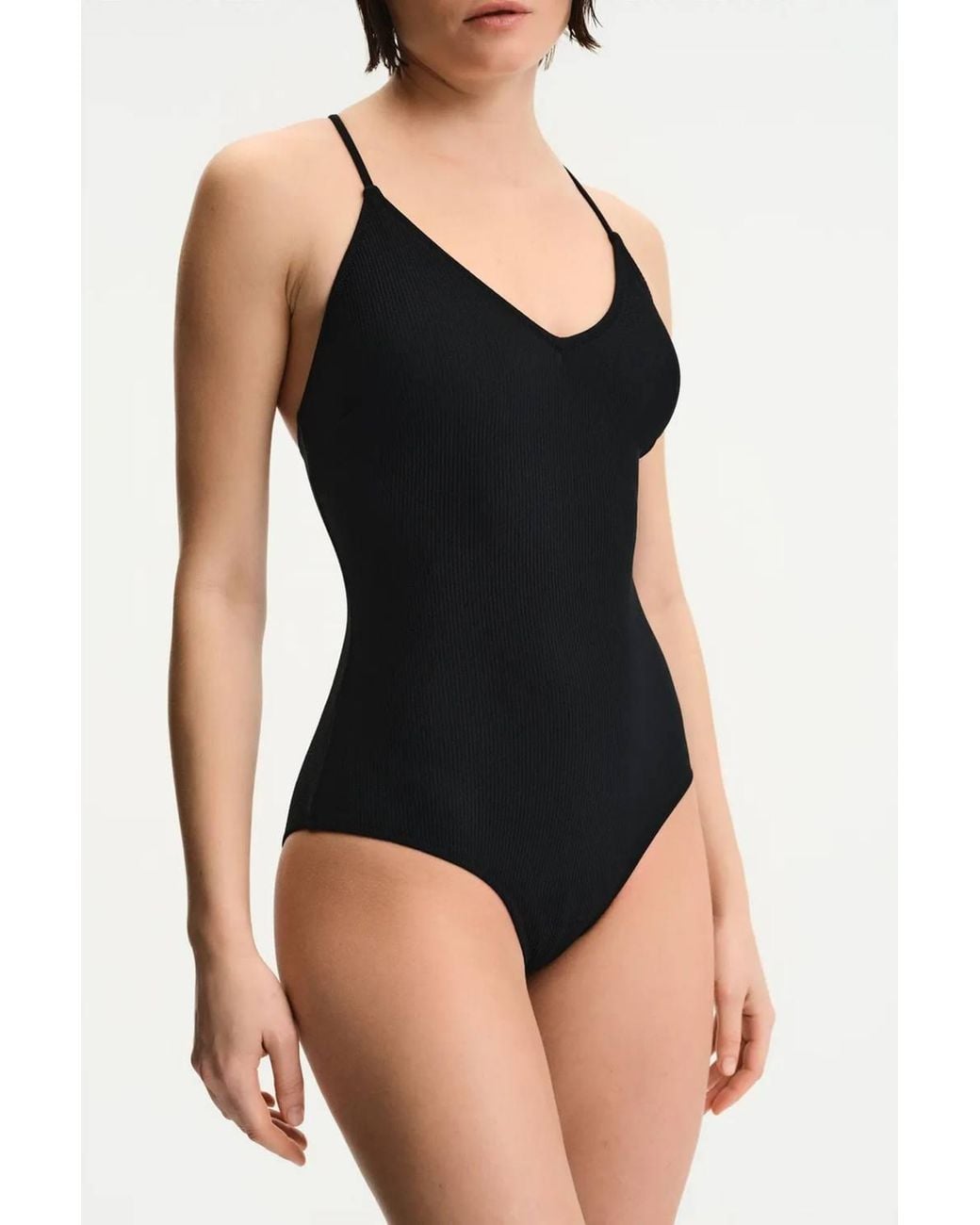 Penti Black Aspen Textured V Neck Swimsuit