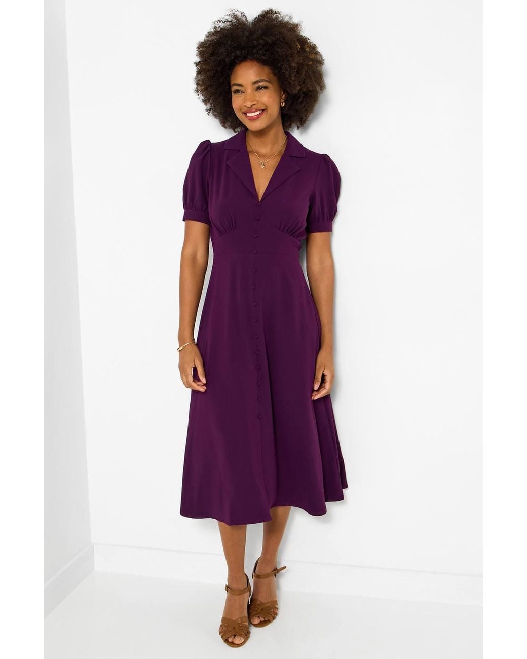 Joe Browns Purple Vintage Inspired Tea Dress