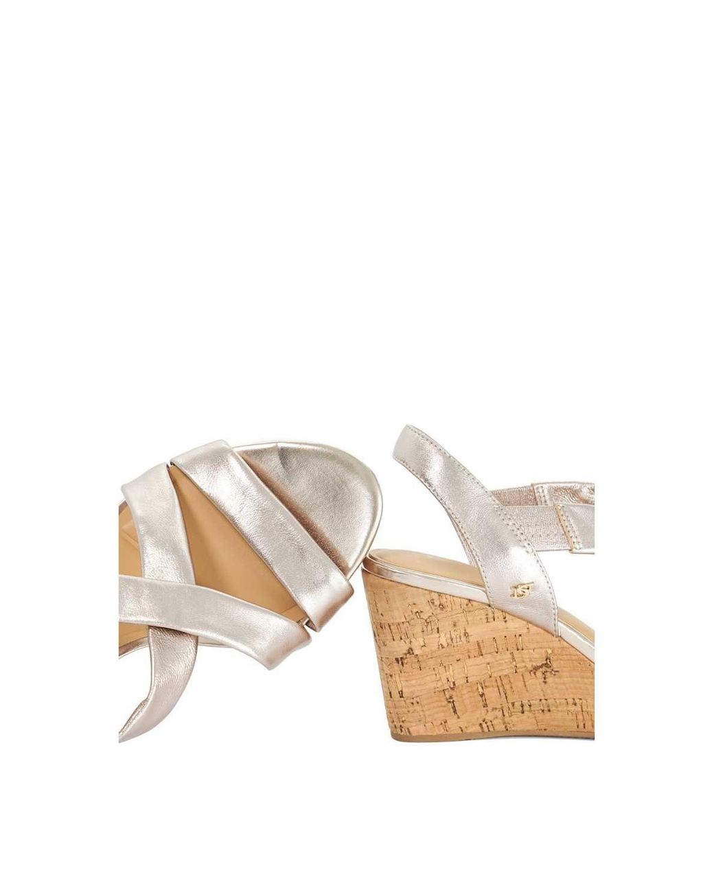 Dune White Wide Fit 'Kamies' Leather Wedges