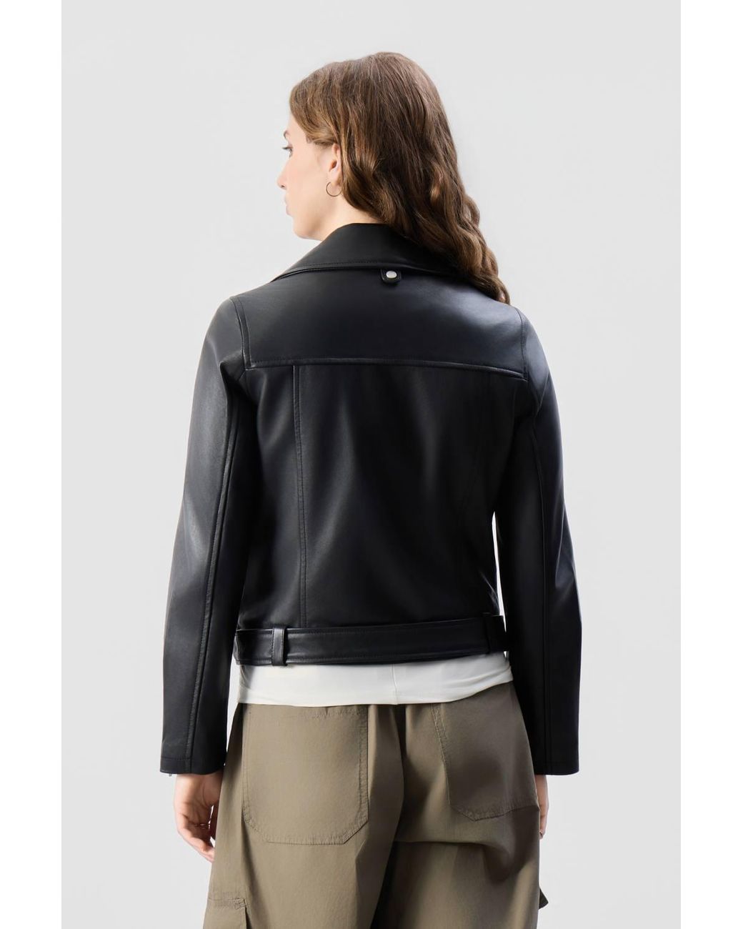 Bolongaro Trevor Black Real Leather Everly Biker Jacket