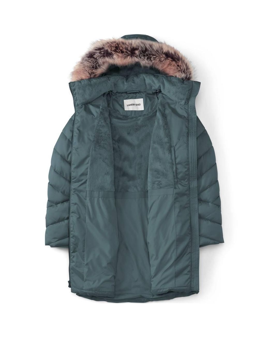 Lands' End Blue Petite Insulated Fleece Lined Coat