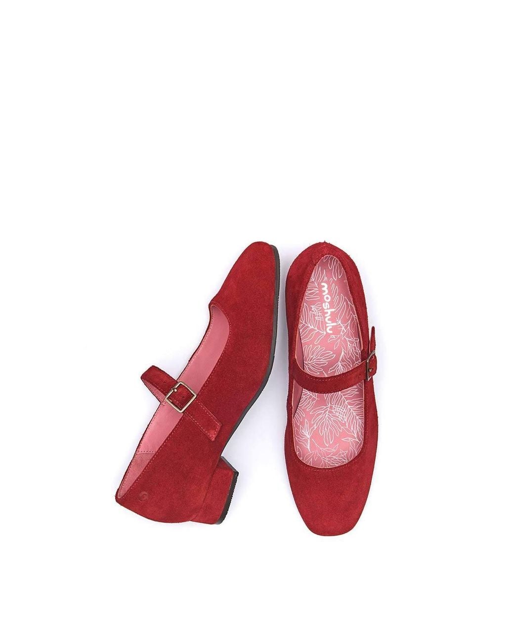 Moshulu Red 'Hebei' Front Buckle Block Heels