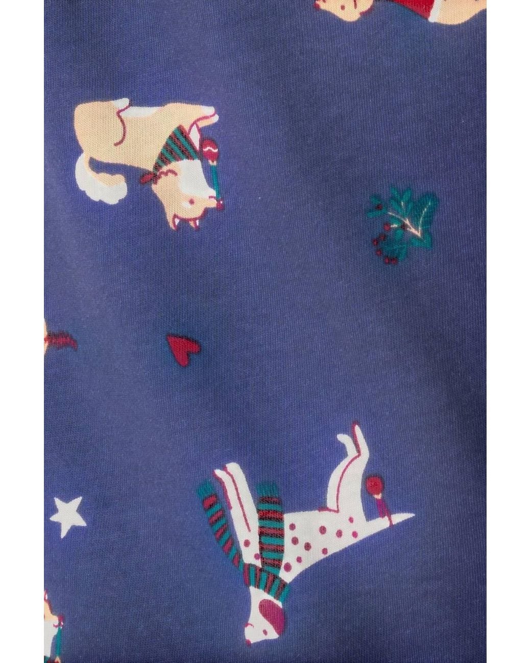 DAMART Blue Cosy Jersey Dog Print Pyjamas