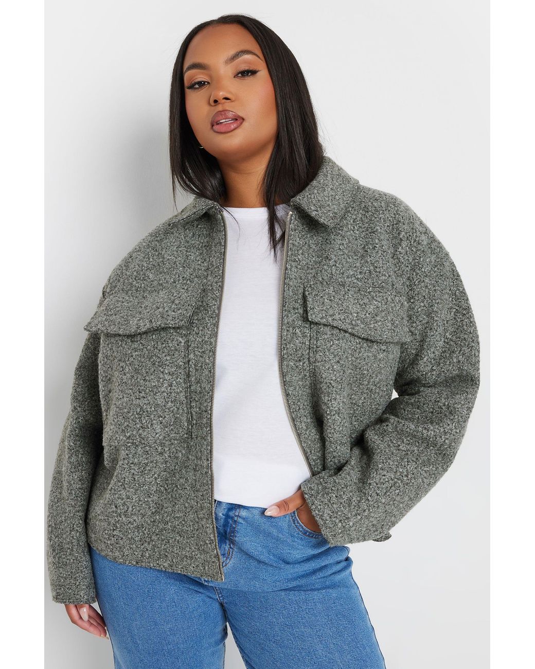 Yours Red Cropped Boucle Jacket