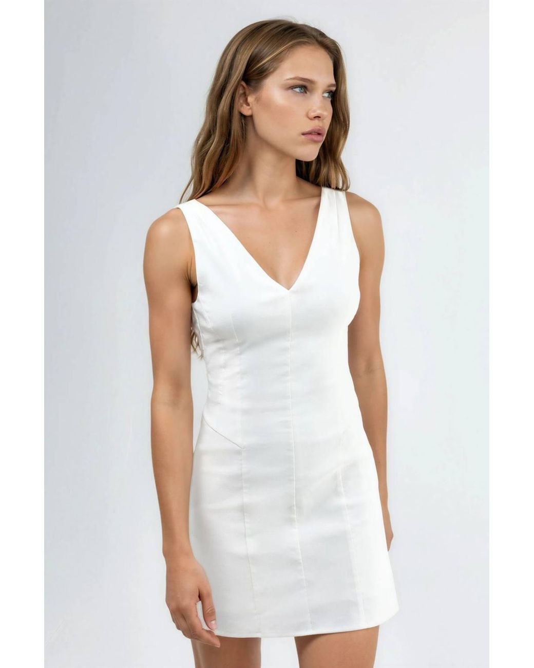 Hiccup White V-Neck Mini Dress
