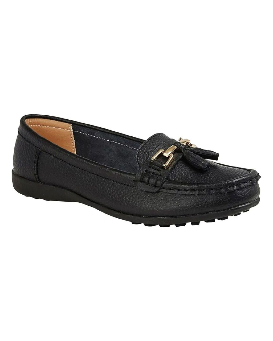 Boulevard Black Action Leather Saddle Loafers