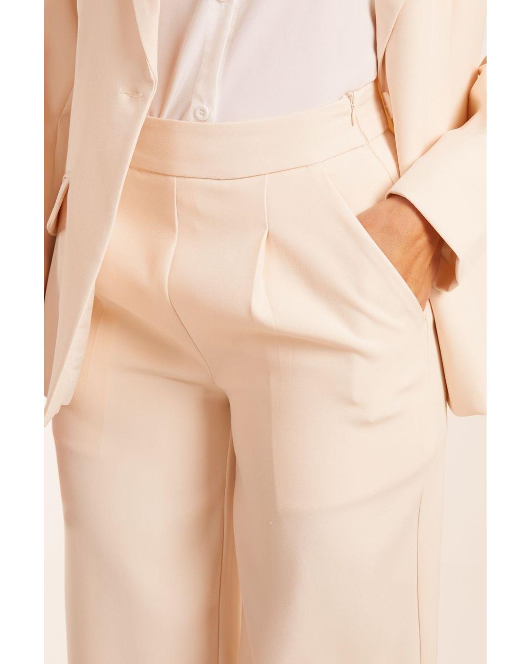 Blue Vanilla Natural Wide Leg Suit Trousers