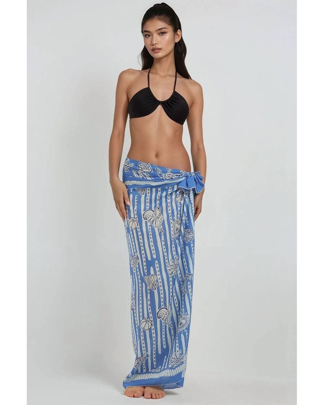 Hiccup Blue Printed Beach Maxi Cover-Up