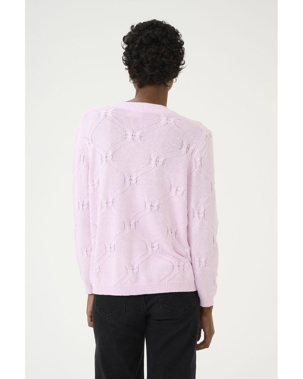 Kaffe Pink Kacharlie V-Neck Regular Fit Pullover