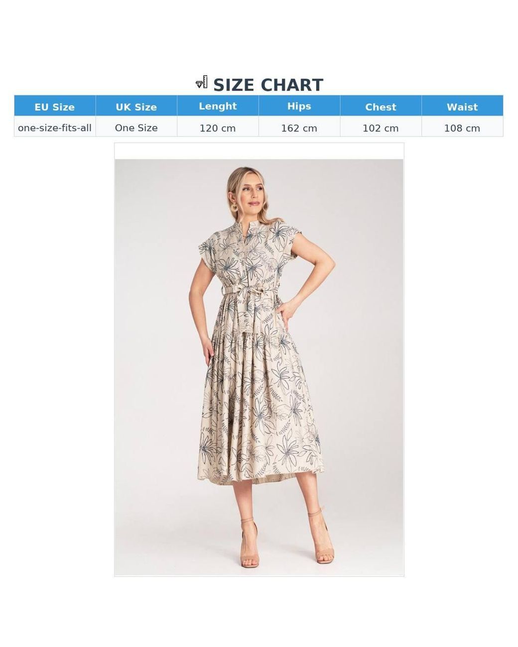 Love Lace Natural Viscose Floral Short Sleeve Midi Dress