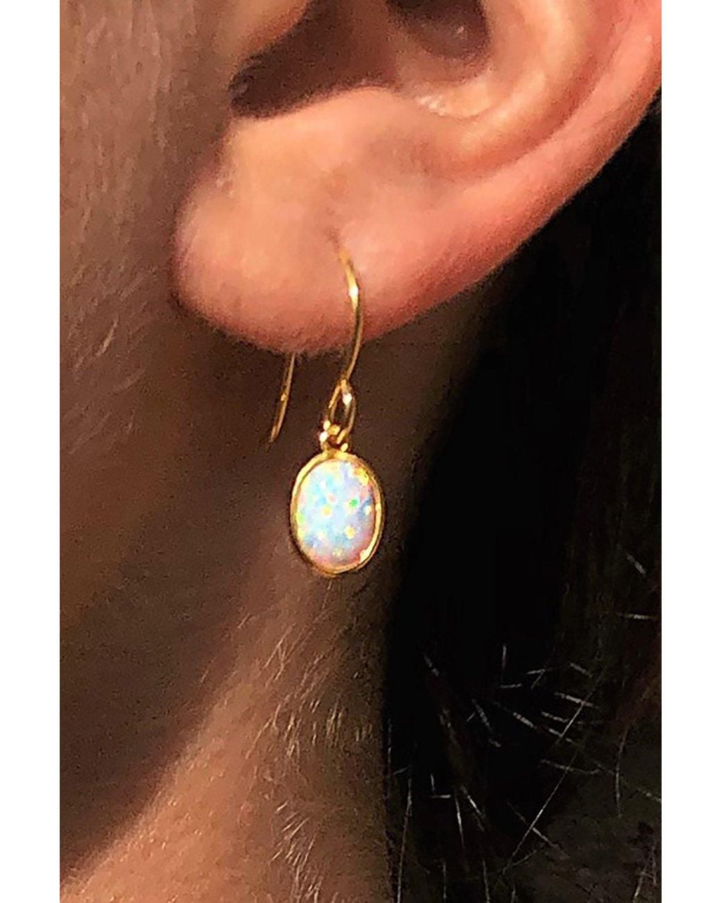 Otis Jaxon London Black Welo Opal Sterling October Birthstone Drop Earrings