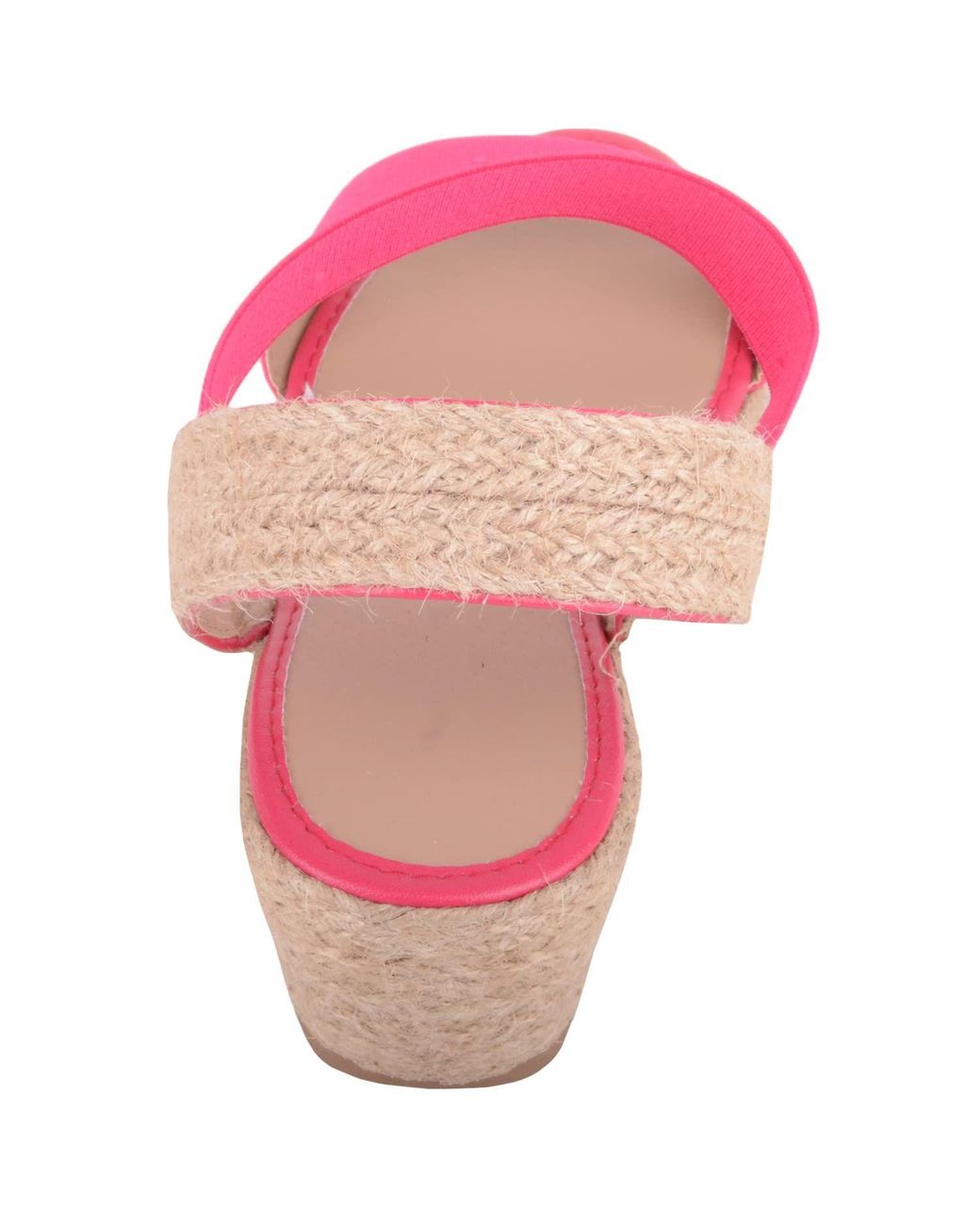 Absolute Footwear Pink Wedged Elasticated Strap Woven Contrast Colour Sandals