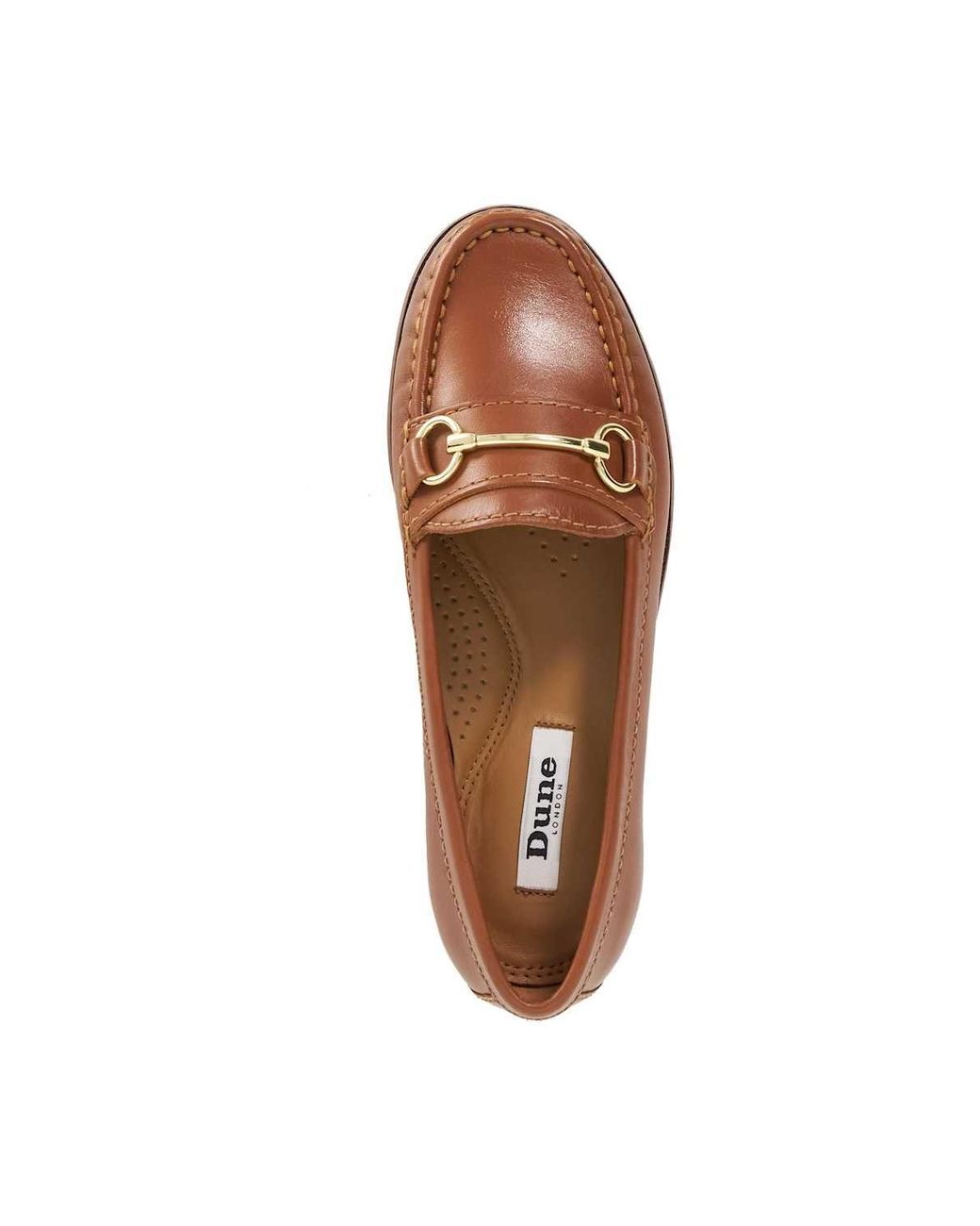 Dune Brown Wide Fit 'Glenny' Leather Loafers