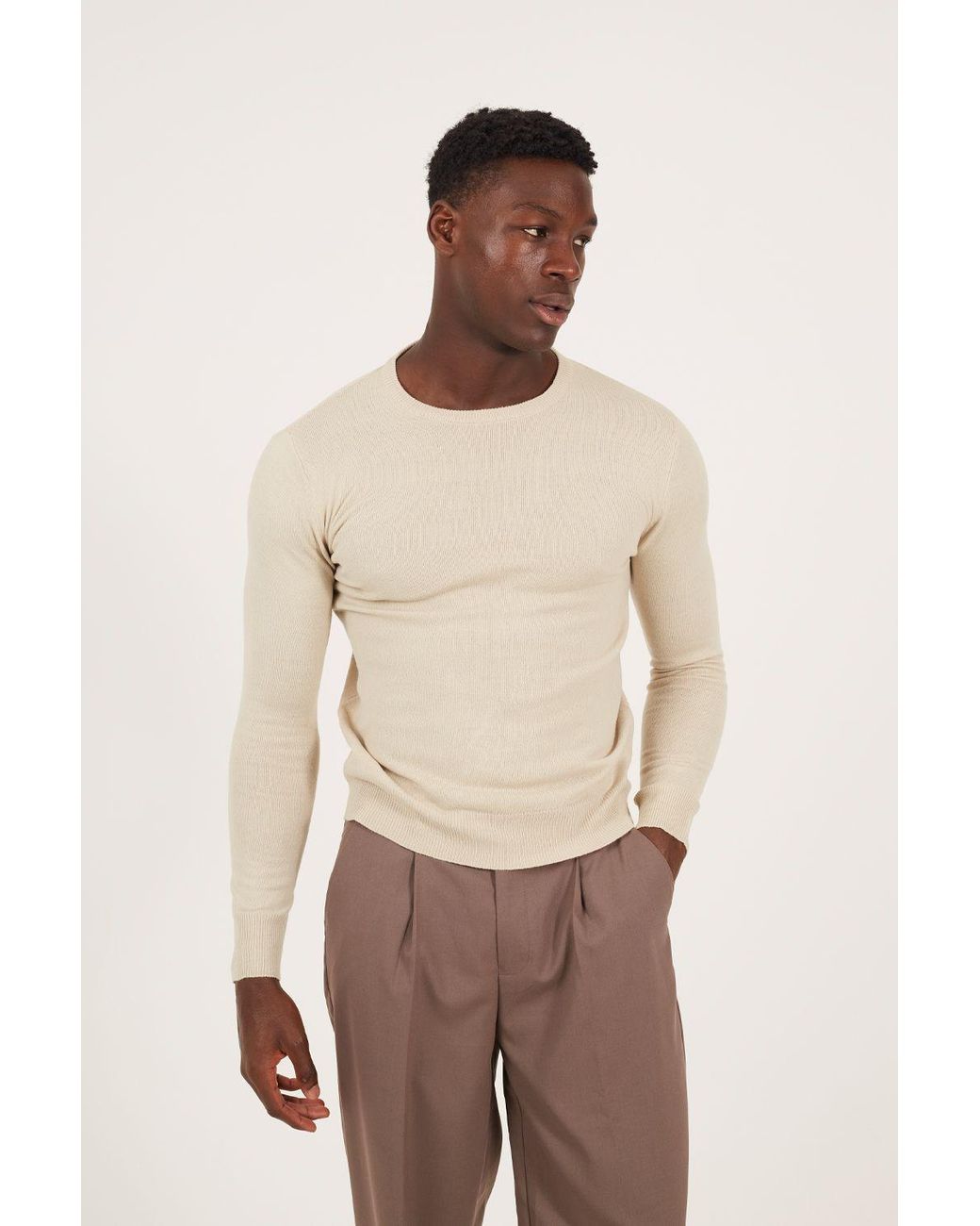 Brave Soul Blue 2 Pack Crew Neck Knit Jumpers for men