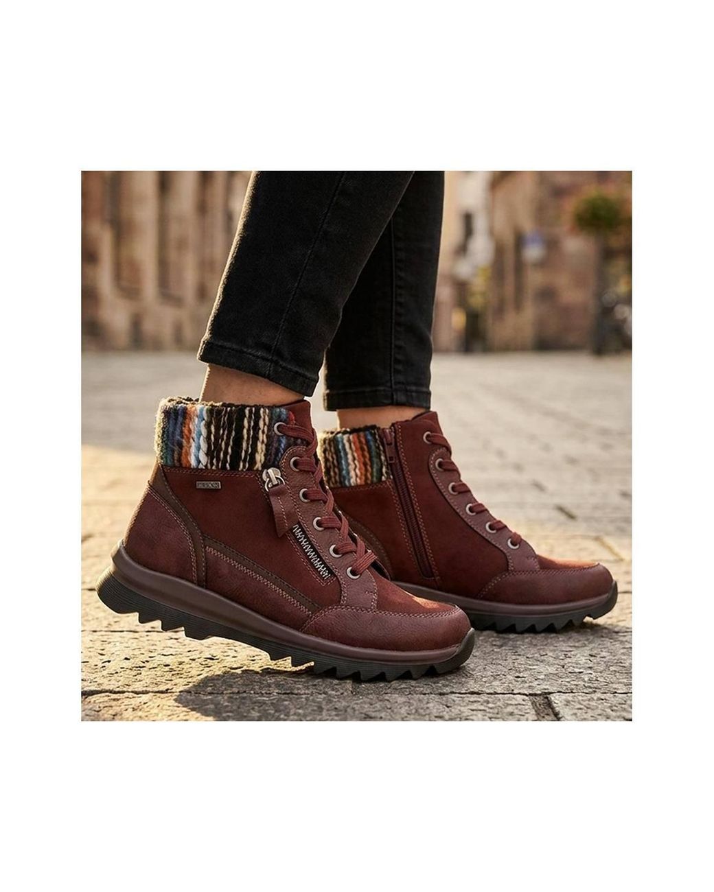 Pavers Brown Warm Lined Water Resistant Ankle Boots