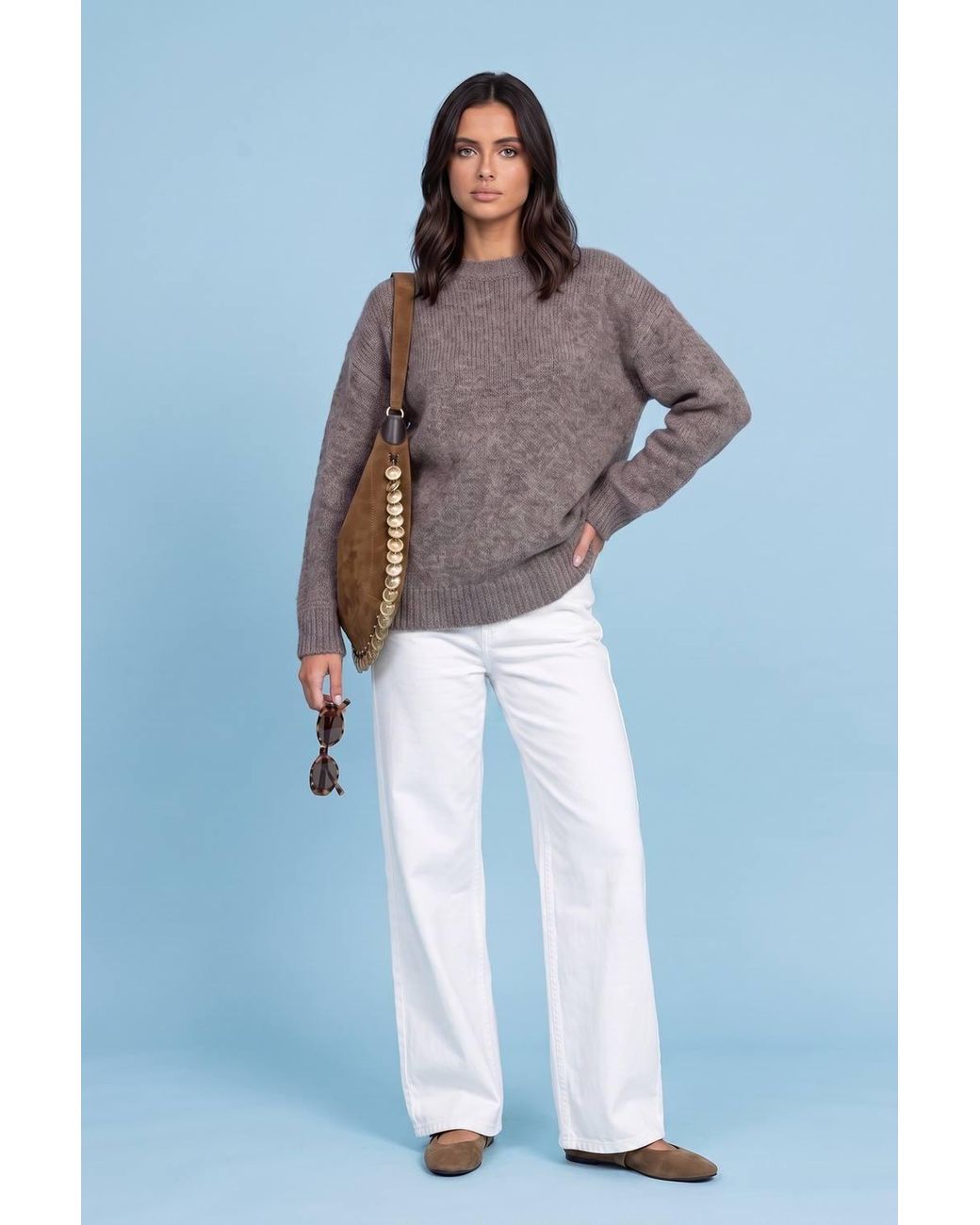 Urban Bliss Blue Wool Blend Longline Jumper
