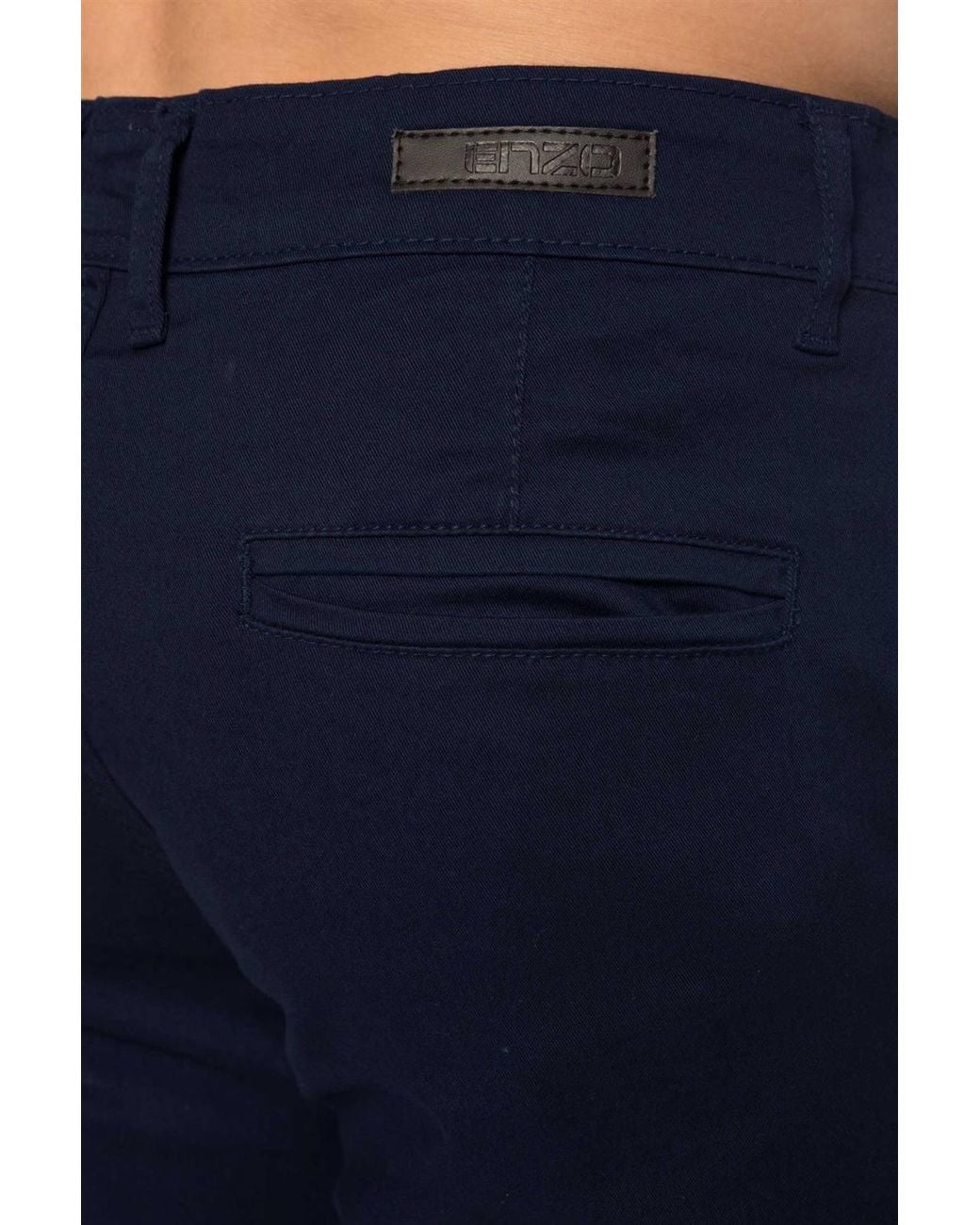Enzo Blue Slim Fit Stretch Chino Shorts for men