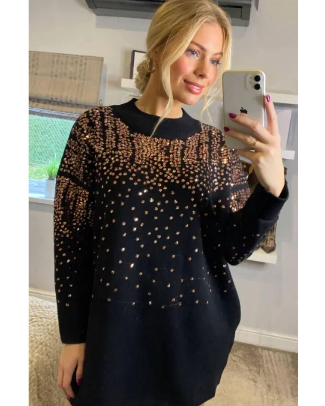 CY Blue Sequin Embellished Jumper