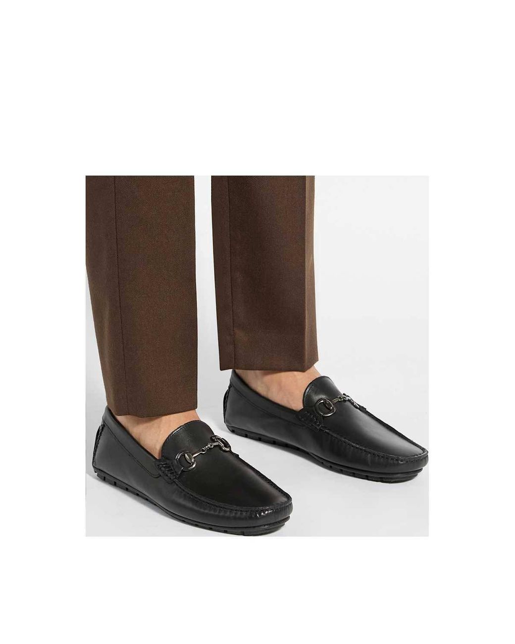 Dune Black 'Brackon' Leather Slip-On Shoes for men