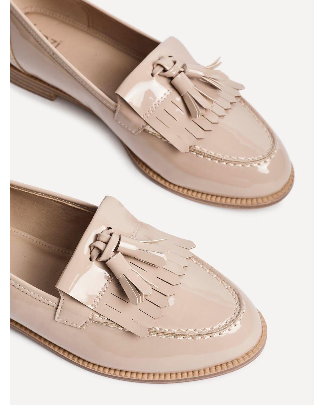 Linzi Natural Rosemary Mocha Faux Leather Classic Slip On Loafer
