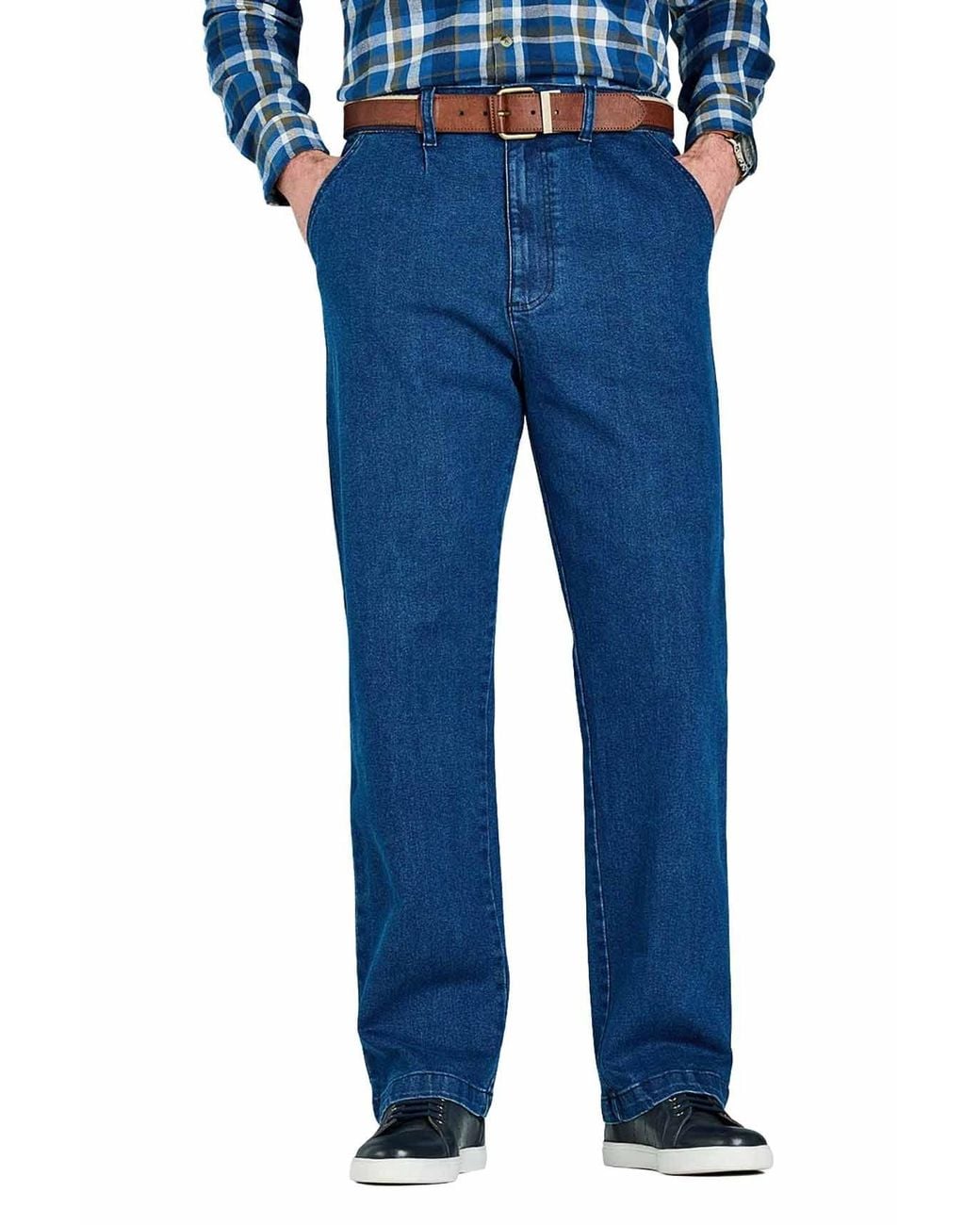 Chums Blue High-Rise Denim Elasticated Waist Stretch Fabric Cotton Jeans for men