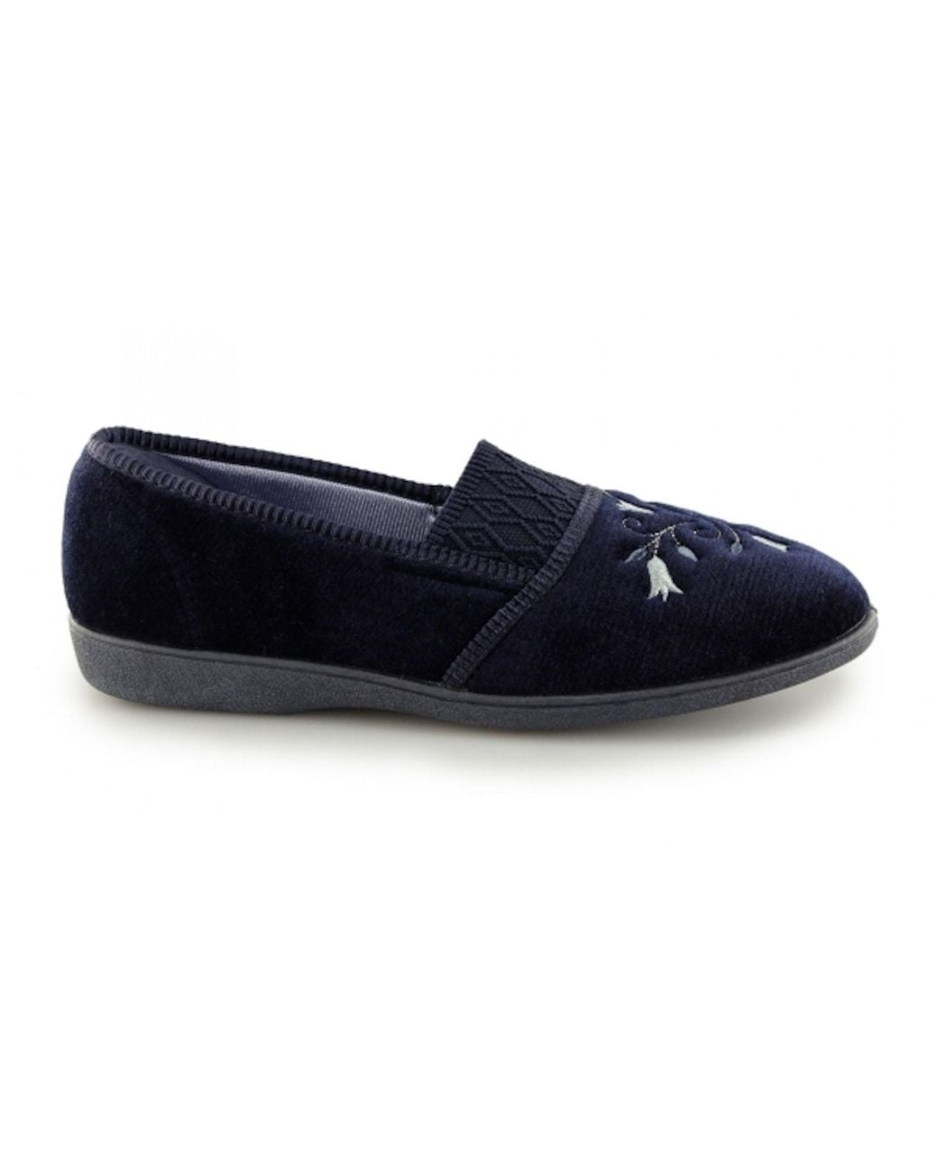Sleeper Blue Inez Gusset Throat Patterned Slippers