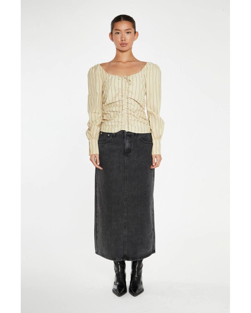 Shnoo Natural Gathered-Front Top