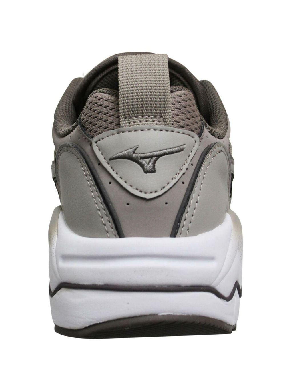 Mizuno Gray Sport Style Wave Rider 1 Taupe Lace Up Running Trainers for men