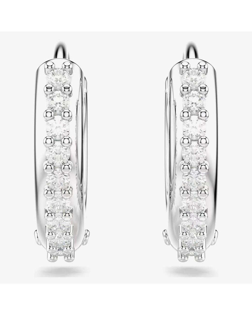 Swarovski Metallic Matrix Tennis Crystal Hoop Earrings 5690670