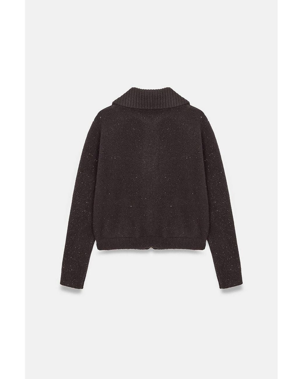 Dilvin Brown Wool-Blend Cardigan