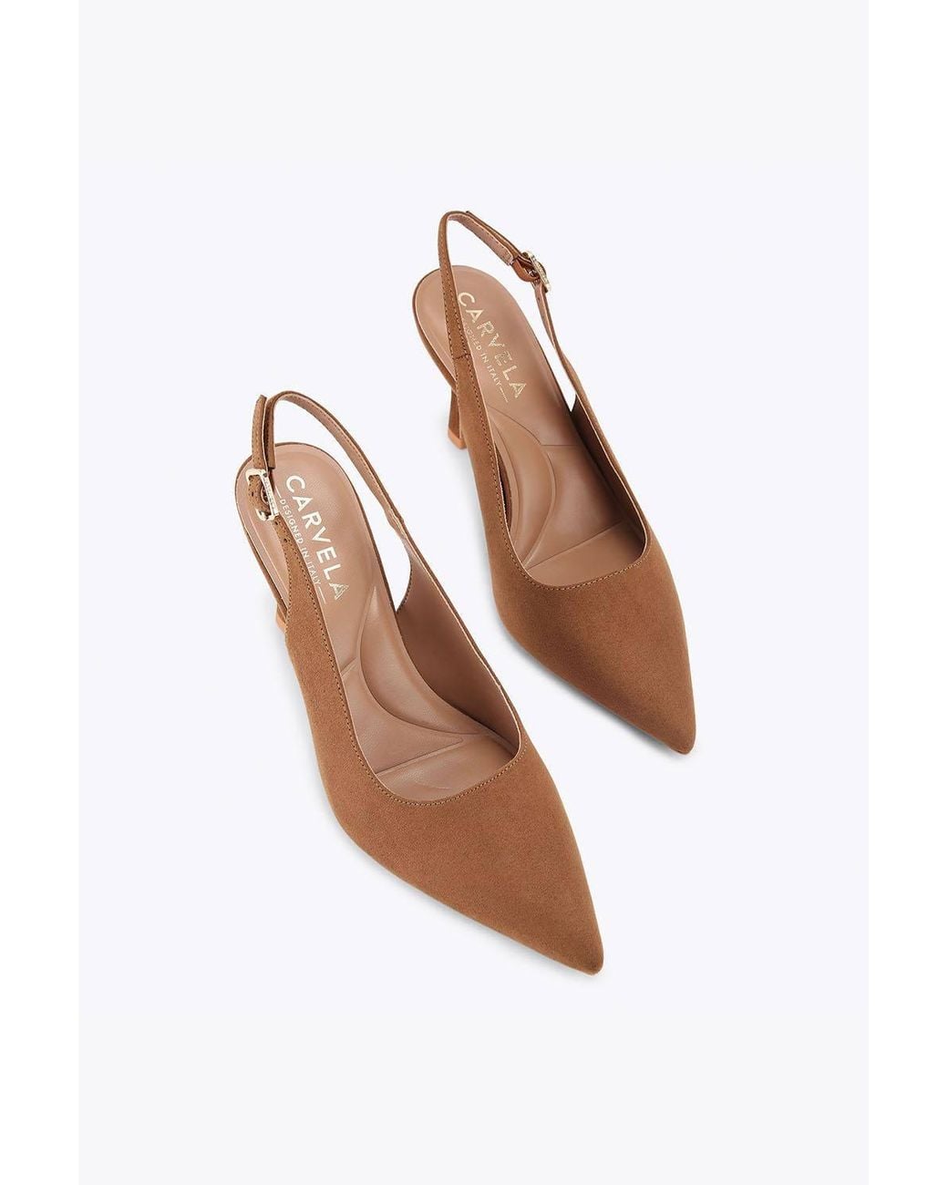 Carvela Kurt Geiger White 'Corletta Sling Court' Fabric Heels