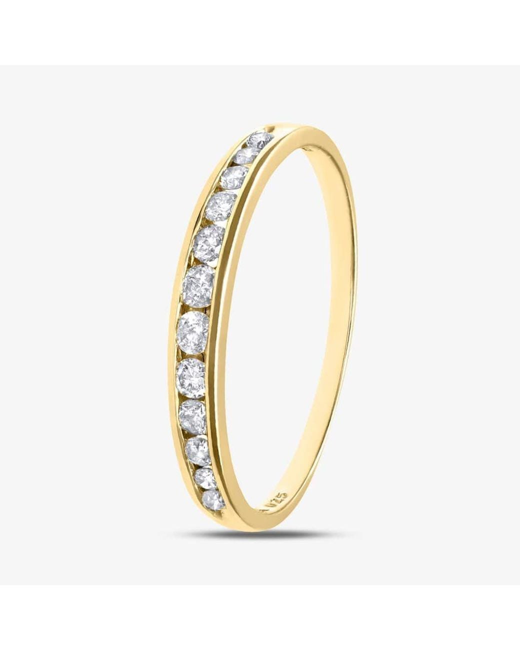 T.H.Baker Metallic 9Ct 0.25Ct Graduating Diamond Half Eternity Ring