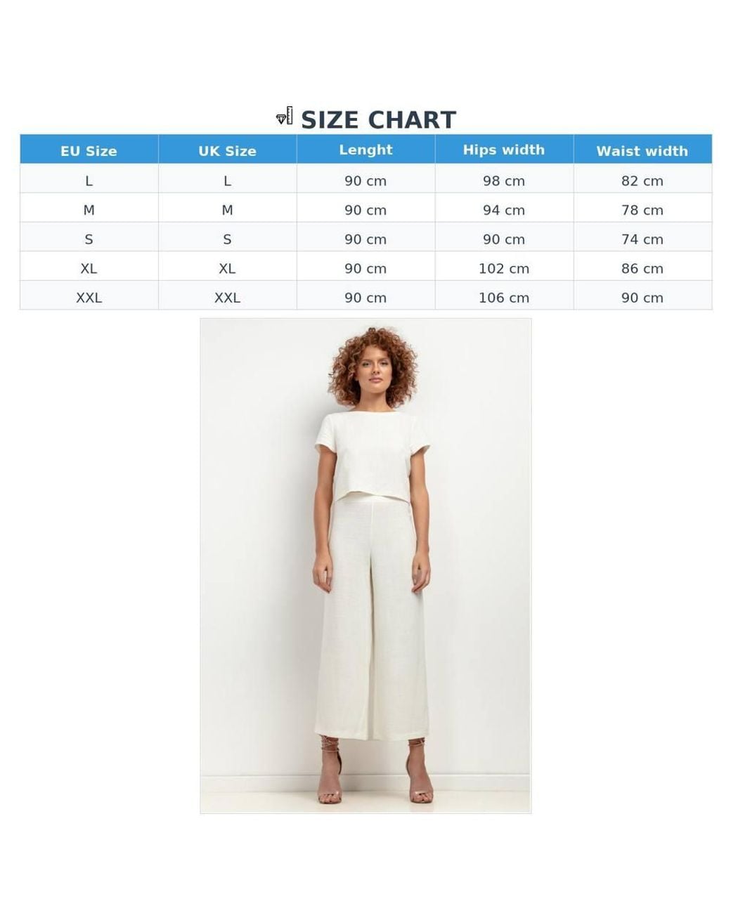 Love Lace White Summer Linen Wide Leg Trousers With Zip