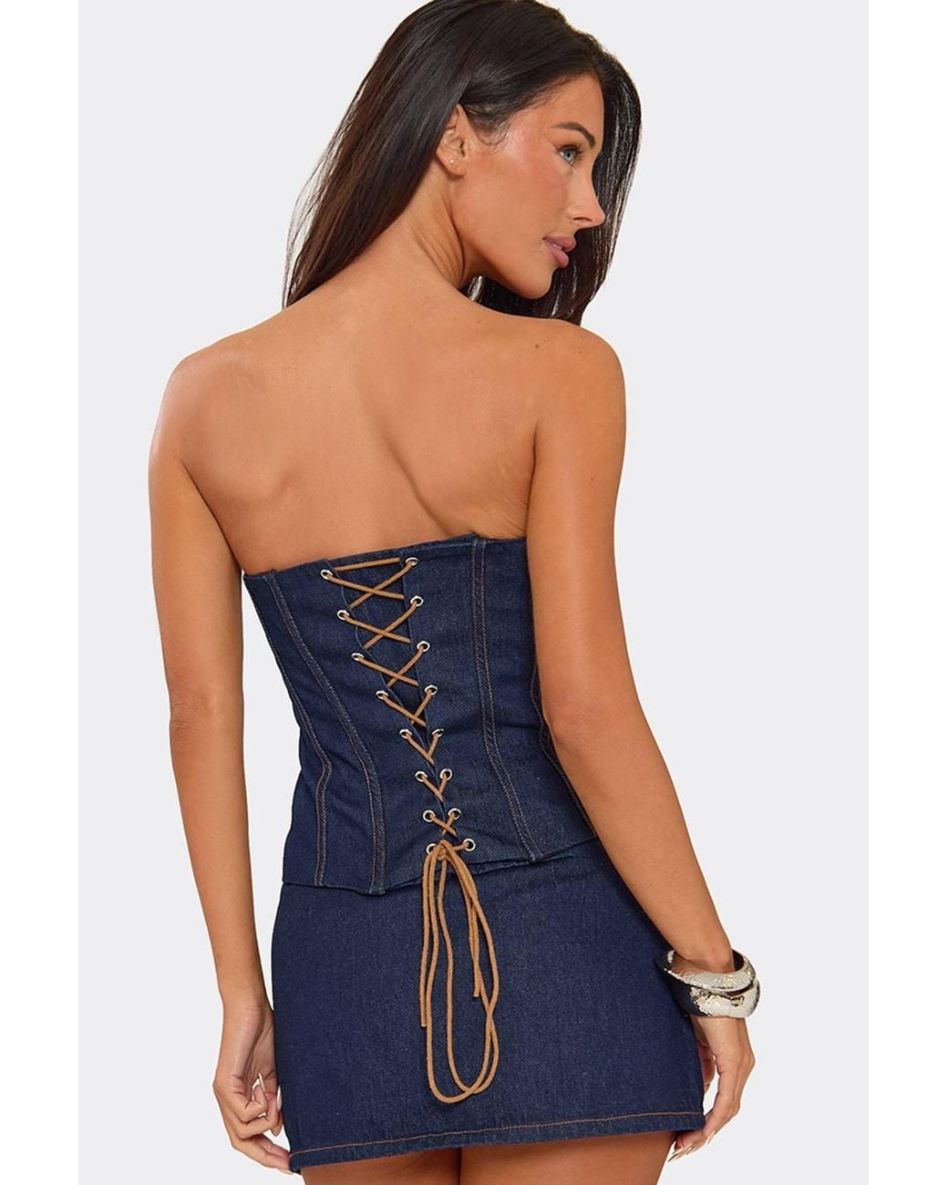 EGO Blue Denim Low Rise Mini Skirt