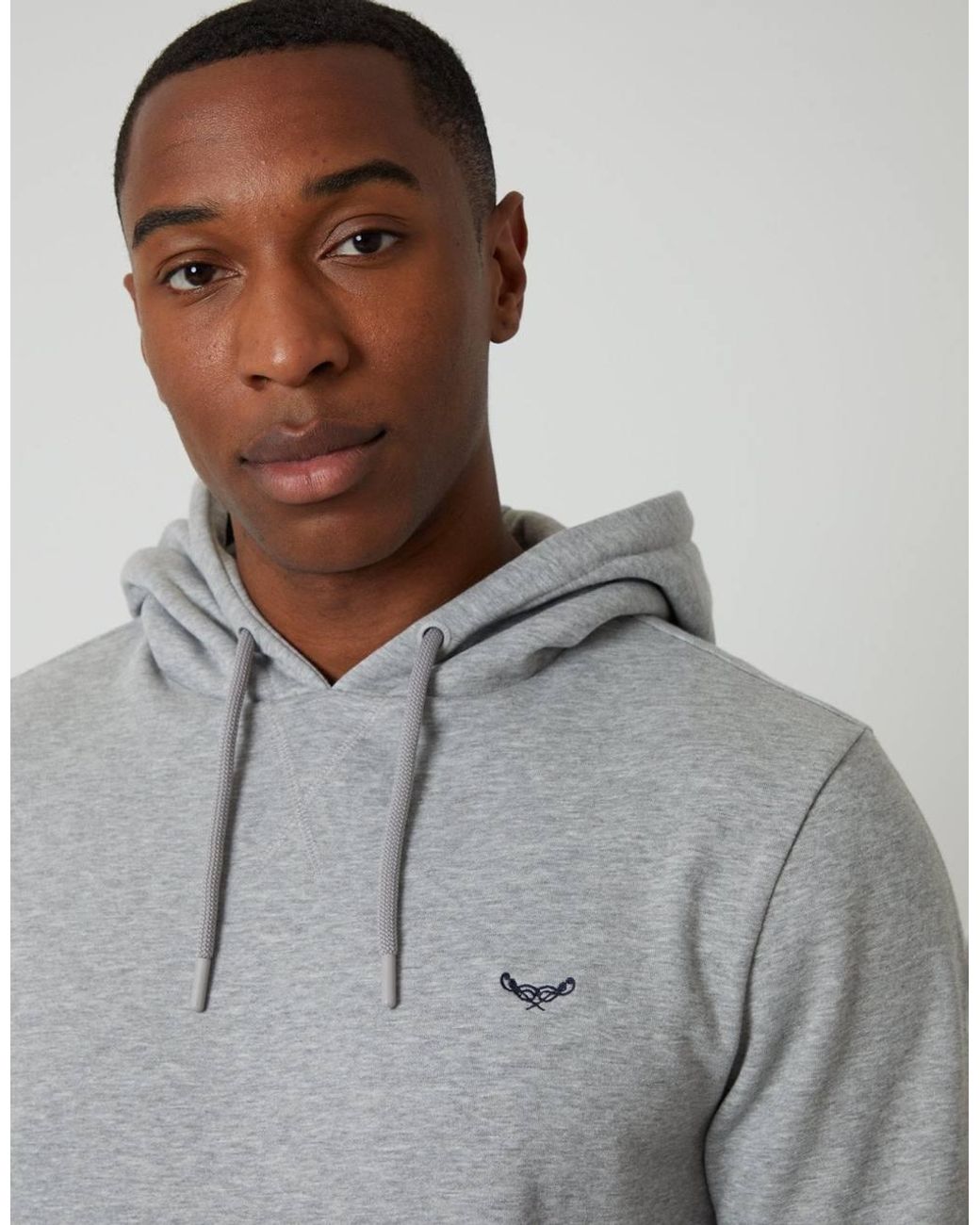 Threadbare Gray Cotton Blend 'Clementine' Hoody for men