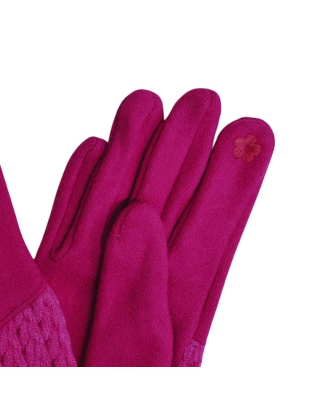 Love EMVY Purple Cashmere Blend Gloves With Button Detailing