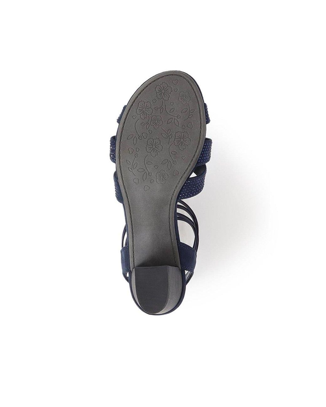 Pavers Blue Slip-On Block-Heeled Sandals